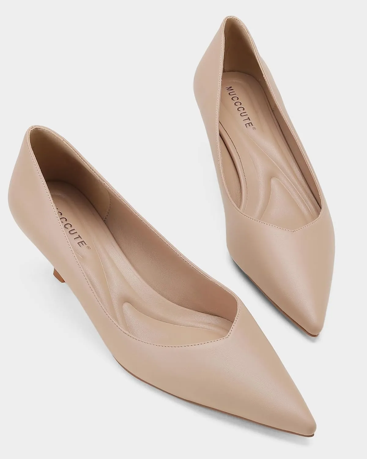 Kitten Heels for Women Pumps Closed Pointed Toe Heels 2 in Low Heels Comfy Formal Work Pumps