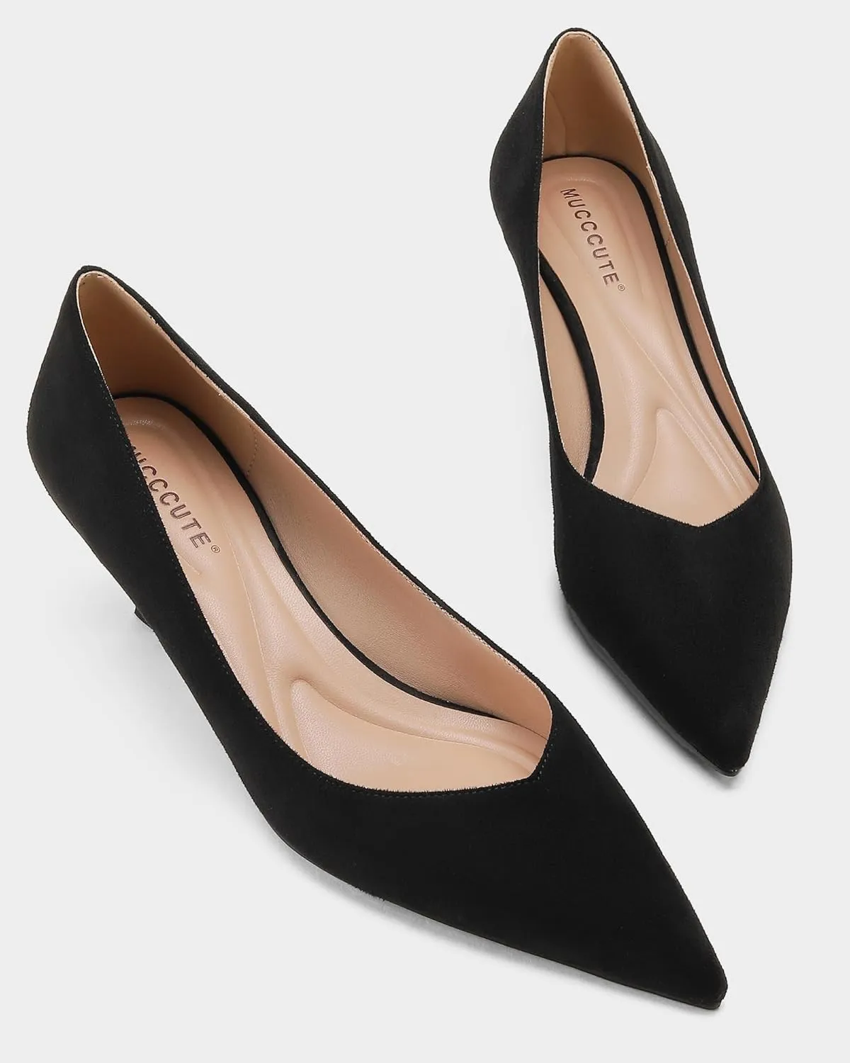 Kitten Heels for Women Pumps Closed Pointed Toe Heels 2 in Low Heels Comfy Formal Work Pumps