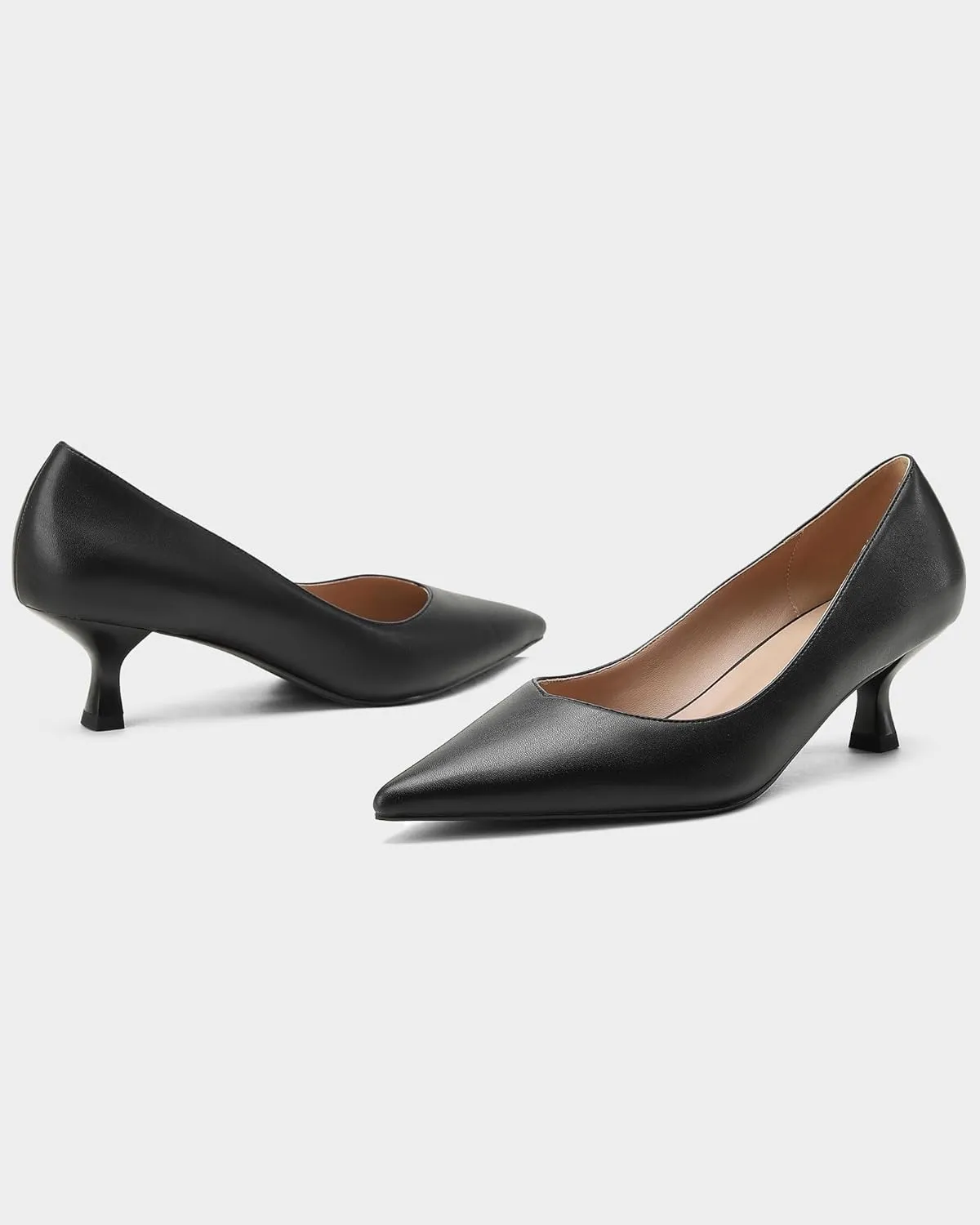 Kitten Heels for Women Pumps Closed Pointed Toe Heels 2 in Low Heels Comfy Formal Work Pumps