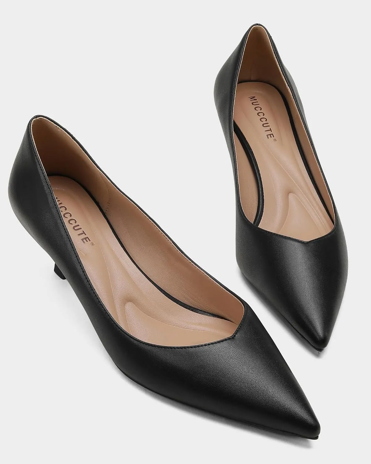 Kitten Heels for Women Pumps Closed Pointed Toe Heels 2 in Low Heels Comfy Formal Work Pumps