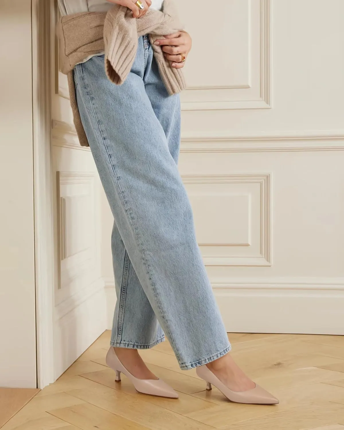 Kitten Heels for Women Pumps Closed Pointed Toe Heels 2 in Low Heels Comfy Formal Work Pumps