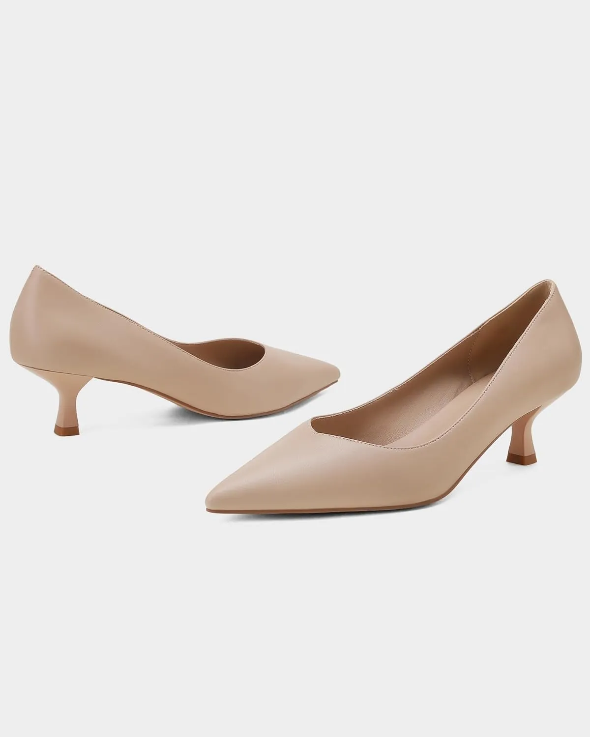 Kitten Heels for Women Pumps Closed Pointed Toe Heels 2 in Low Heels Comfy Formal Work Pumps