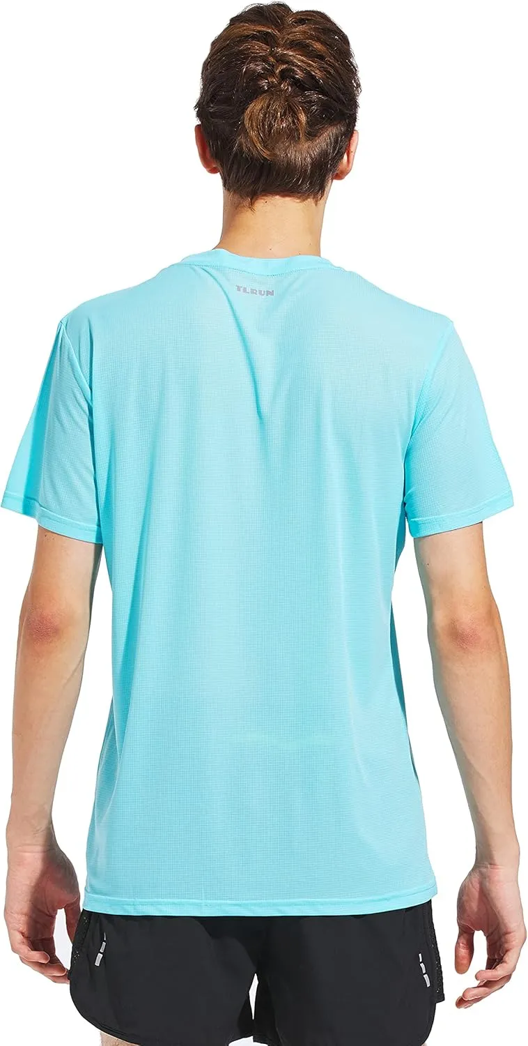Men's Ultra Lightweight Running Shirts, Dry Fit Marathon Top Tee, Cool Short Sleeve Athletic T-Shirts