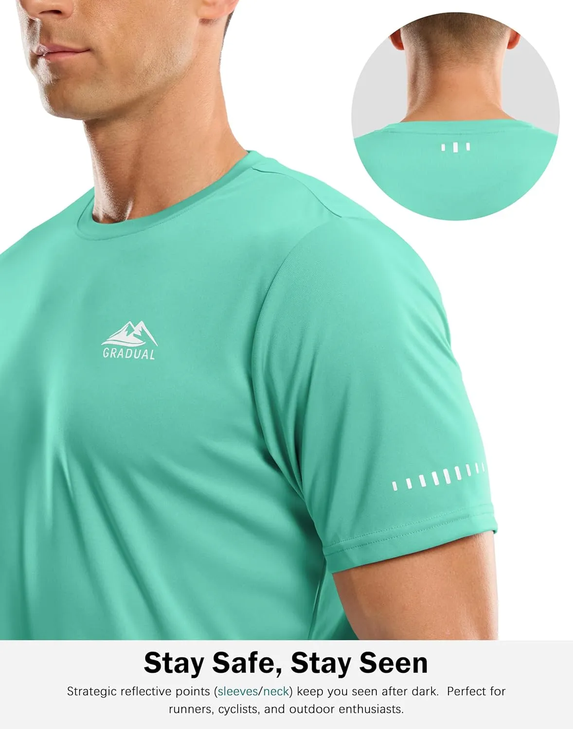 Men's UPF 50  Sun Protection Dry Fit Workout T-Shirts Rash Guard Swim Shirts Moisture Wicking Tee for Athletic, Beach, Hiking