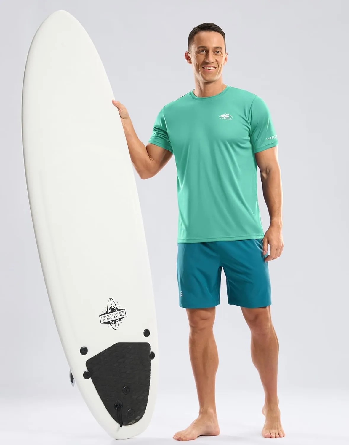 Men's UPF 50  Sun Protection Dry Fit Workout T-Shirts Rash Guard Swim Shirts Moisture Wicking Tee for Athletic, Beach, Hiking