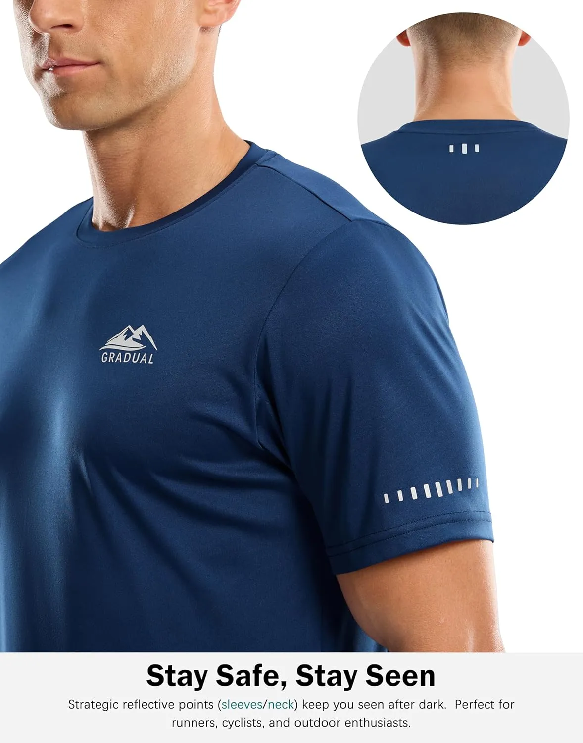 Men's UPF 50  Sun Protection Dry Fit Workout T-Shirts Rash Guard Swim Shirts Moisture Wicking Tee for Athletic, Beach, Hiking