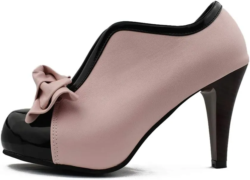MFairy Fashion Classic Platform Pumps for Women with Bowties Sexy High Heeled Slip on Shoes