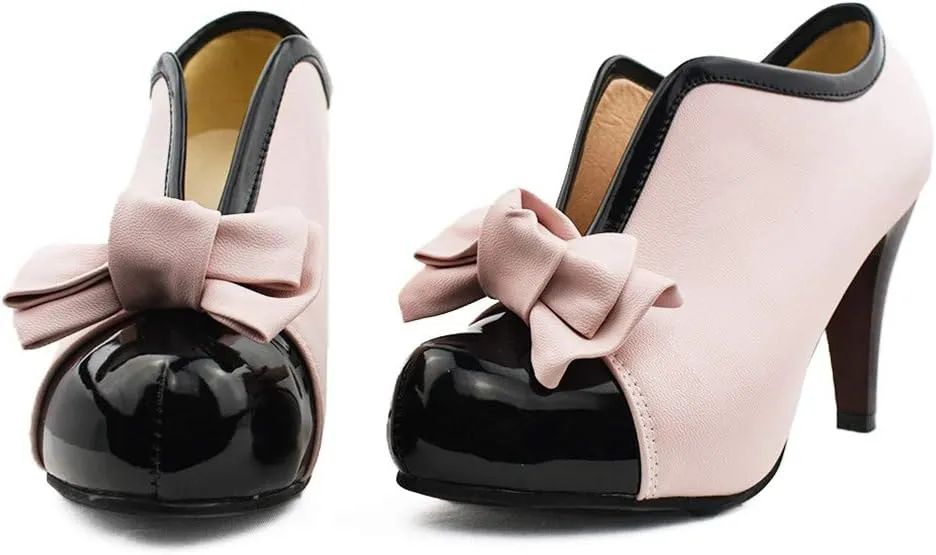 MFairy Fashion Classic Platform Pumps for Women with Bowties Sexy High Heeled Slip on Shoes