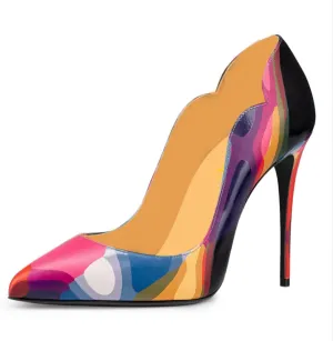 Milooey shoes Women's Sexy Stiletto High Heels Closed Pointed Toe Pumps Slip On Fashion Dress Party Club Shoes Size 4-16 US
