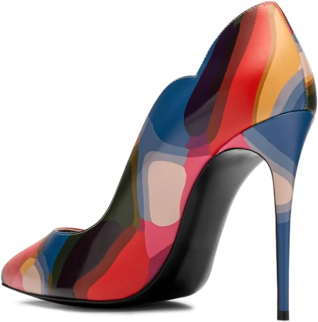 Milooey shoes Women's Sexy Stiletto High Heels Closed Pointed Toe Pumps Slip On Fashion Dress Party Club Shoes Size 4-16 US