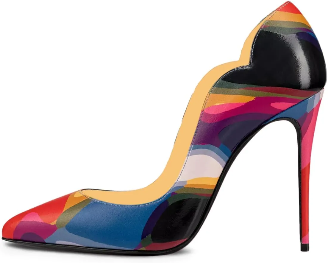 Milooey shoes Women's Sexy Stiletto High Heels Closed Pointed Toe Pumps Slip On Fashion Dress Party Club Shoes Size 4-16 US
