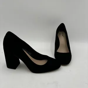 Mix No. 6 OMMI Black Textile Round Toe Block Heel Slip On Pumps, Size 7.5M - Very Good