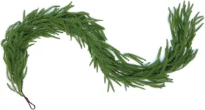 Norfolk Pine Garland, 6Ft Real Touch Spring Wreath Garland, Realistic Natural Green Artificial Greenery Garlands for Table, Mantle, Wall, Indoor, Outdoor Decoration