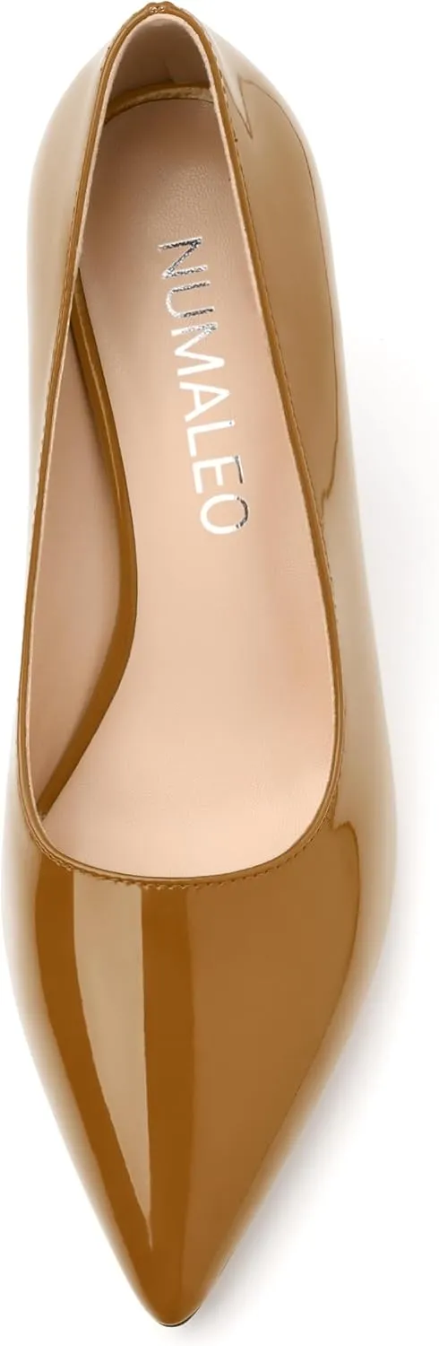 NUMALEO Women's Pumps Pointed Toe Heels Closed Toe High Heels Stiletto Comfortable Business Heels 3 Inch Wedding Party Dress Shoes