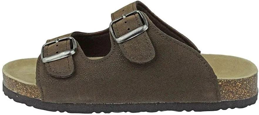 OUTWOODS Women's Bork-46 Vegan Leather Adjustable Double-Strap Slip-On Sandals