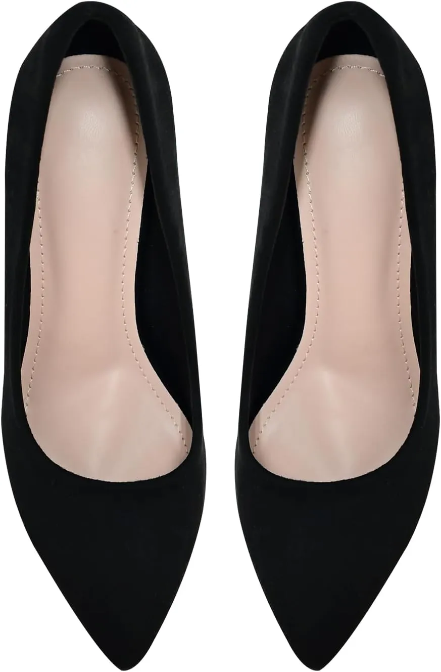 Pointed Toe Chunky Heels for Women High Heels Women's Pumps Closed Toe Slip On Comfortable Heels Pumps Shoes Trendy Classic Pumps Dress Shoes for Prom, Work, Wedding Bride Bridesmaid