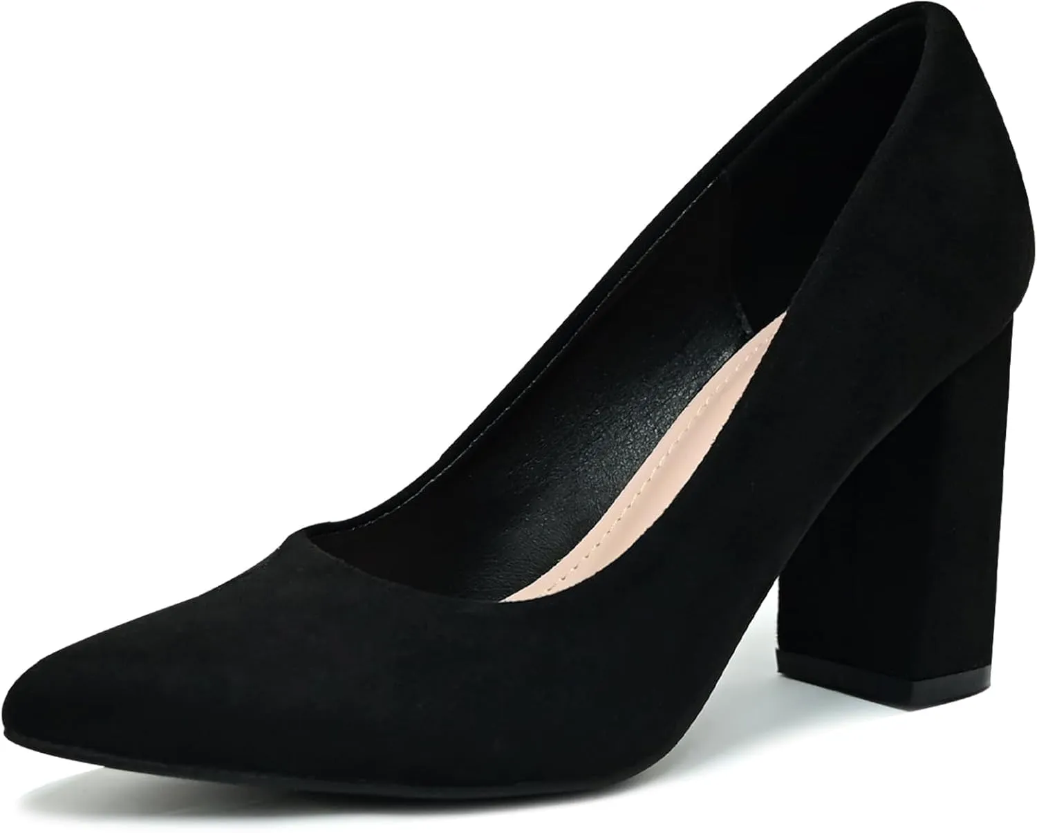 Pointed Toe Chunky Heels for Women High Heels Women's Pumps Closed Toe Slip On Comfortable Heels Pumps Shoes Trendy Classic Pumps Dress Shoes for Prom, Work, Wedding Bride Bridesmaid