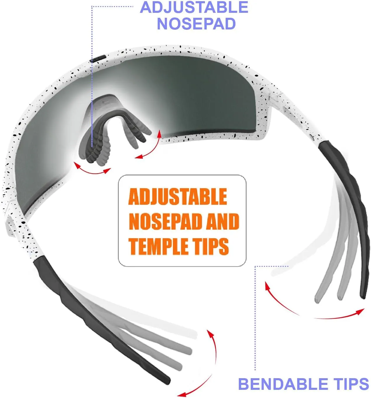 Polarized Cycling Sunglasses for Women and Men, Golfing Running Volleyball MTB and Outdoor sports