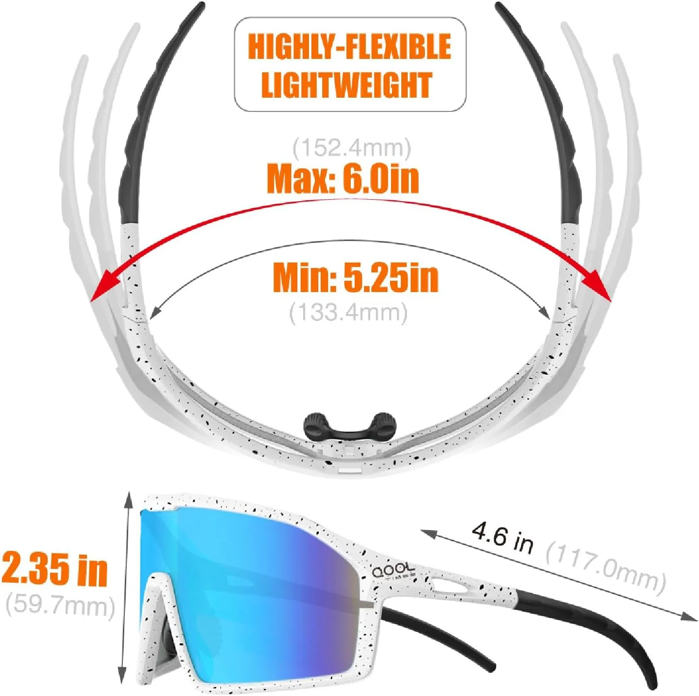 Polarized Cycling Sunglasses for Women and Men, Golfing Running Volleyball MTB and Outdoor sports