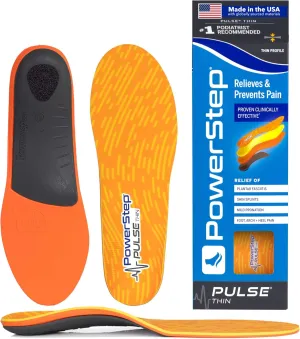 PowerStep Pulse Thin Orthotics - Arch Support Inserts   Pain Relief for Cleats & Tight Running Shoes - Insoles for Plantar Fasciitis, Mild Pronation, and Shin Splints