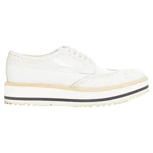Prada white platform brogues