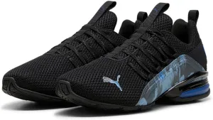 PUMA Men's Axelion Metaspeed Camo Running Shoe,Black/Cobalt Glaze, US 12 M
