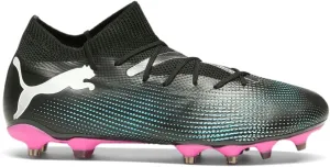 PUMA Womens Future 7 Match Firm GroundArtificial Ground Lace Up Soccer Cleats - Black, Blue, Pink - Size 8.5 M