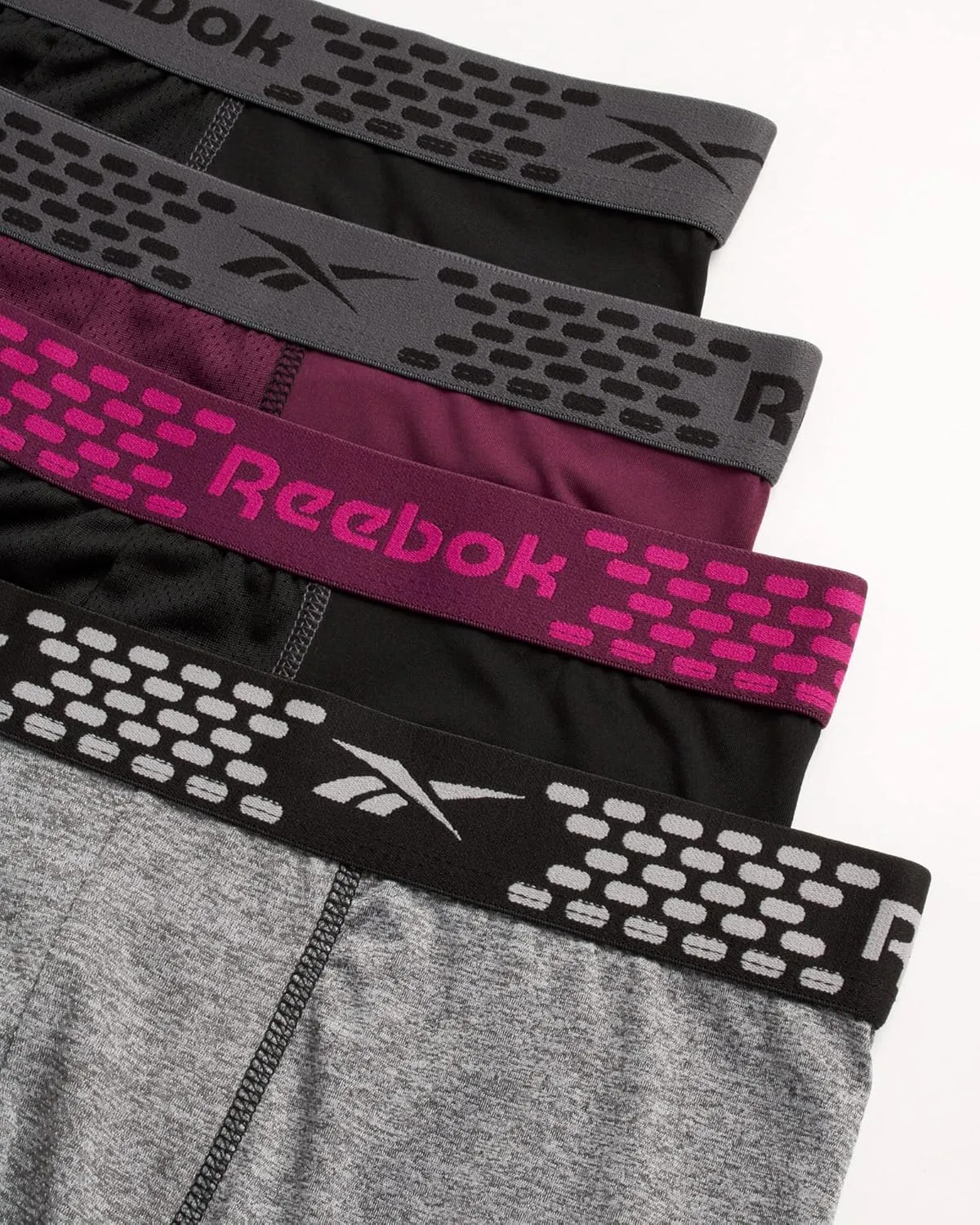 Rebook Mens Boxer Briefs - 4 Pack Moisture Wicking Stretch Performance Mens Underwear Boxers with Contour Pouch (Sizes: S-XL)