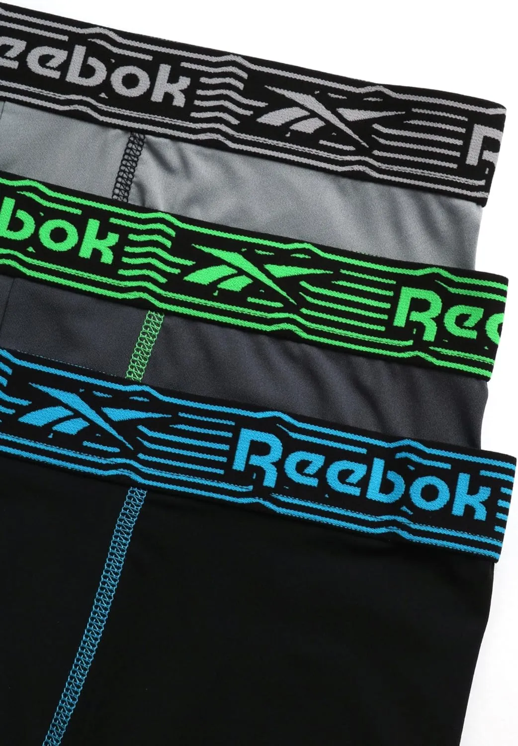 Reebok Mens Boxer Briefs - 3 Pack Moisture Wicking Stretch Performance Mens Underwear Boxers with Contour Pouch (Sizes: S-XL)