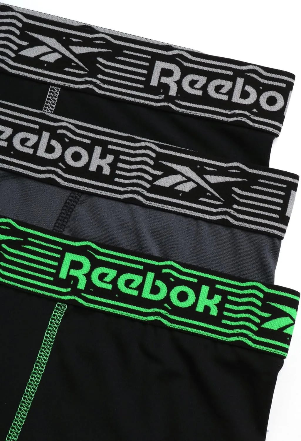 Reebok Mens Boxer Briefs - 3 Pack Moisture Wicking Stretch Performance Mens Underwear Boxers with Contour Pouch (Sizes: S-XL)