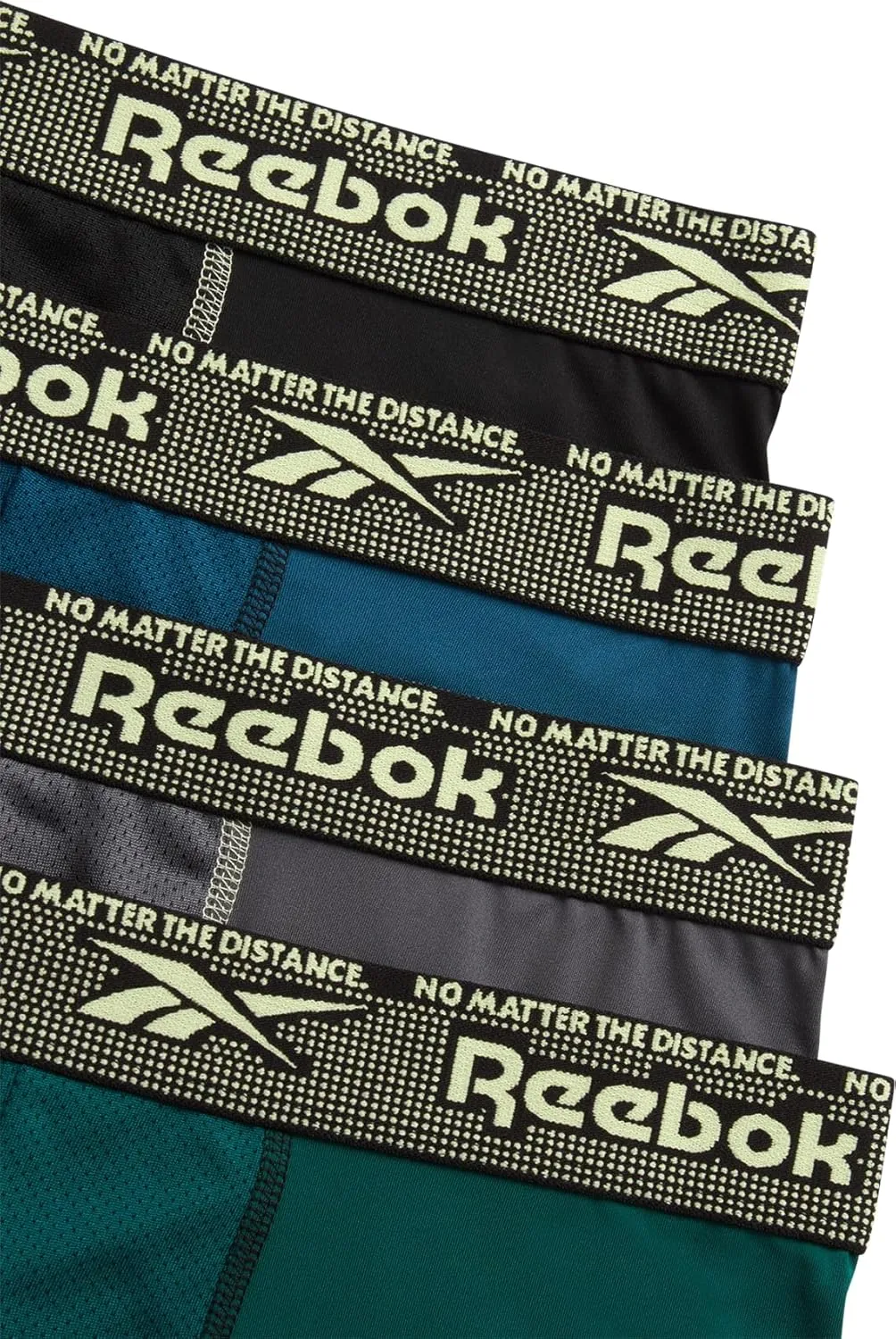 Reebok Mens Boxer Briefs - 4 Pack Moisture Wicking Stretch Performance Mens Underwear Boxers with Contour Pouch (Sizes: S-XL)