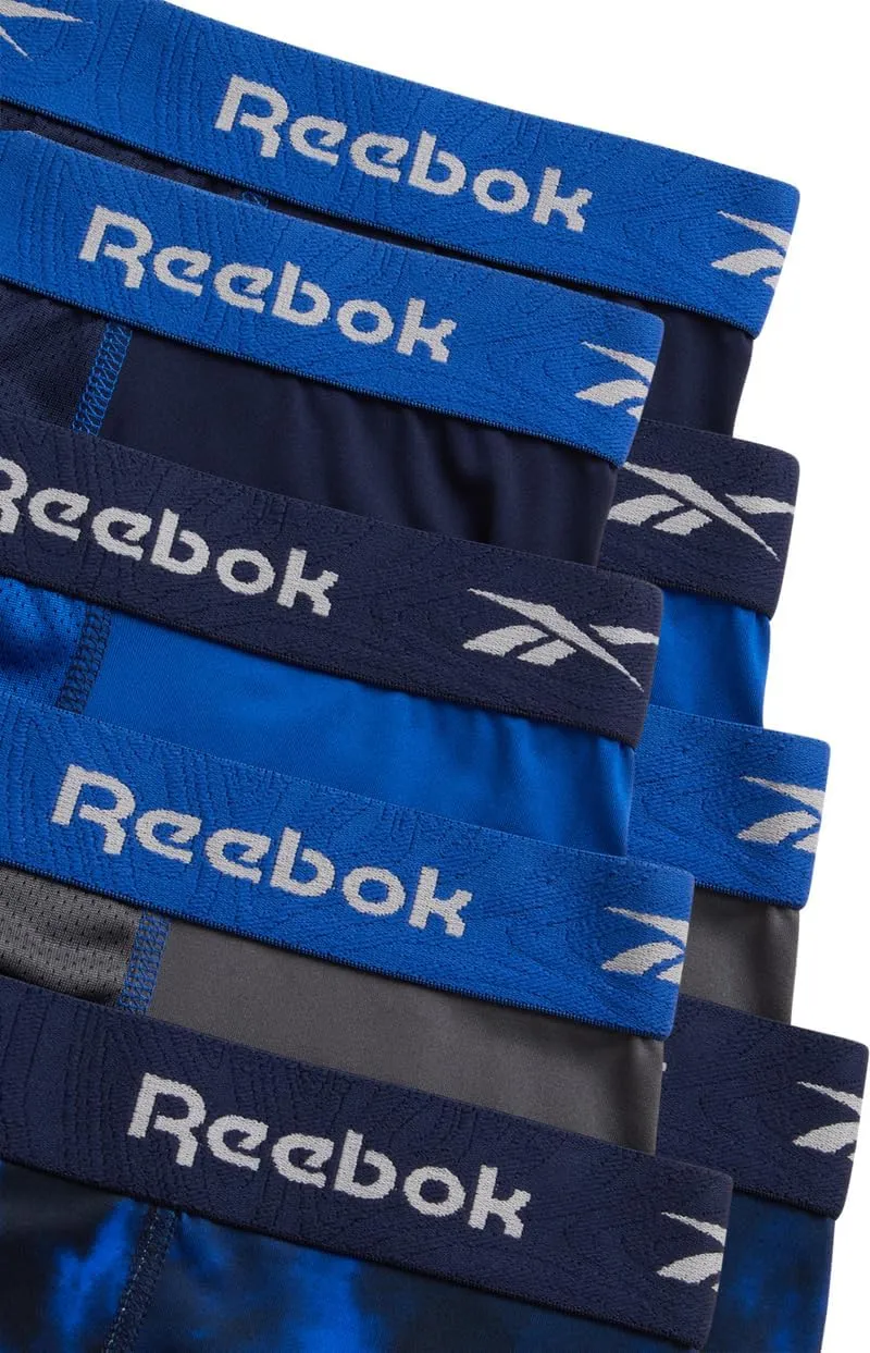 Reebok Mens Boxer Briefs - 8 Pack Stretch Performance Moisture Wicking Mens Underwear Boxers with Contour Pouch (Sizes: S-XL)