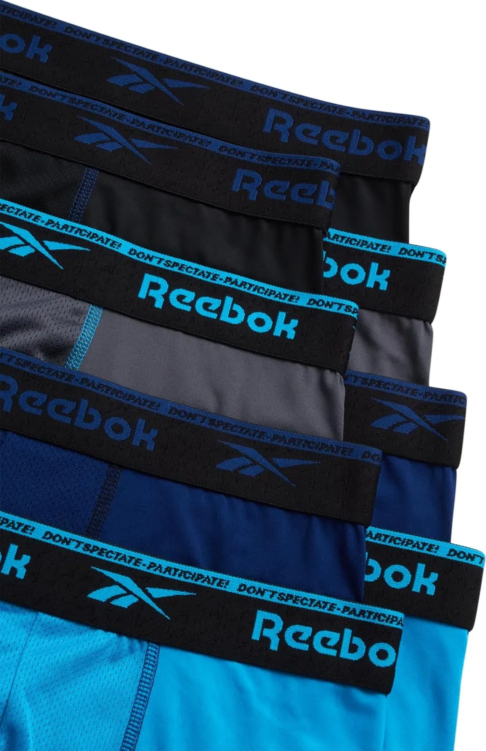 Reebok Mens Boxer Briefs - 8 Pack Stretch Performance Moisture Wicking Mens Underwear Boxers with Contour Pouch (Sizes: S-XL)