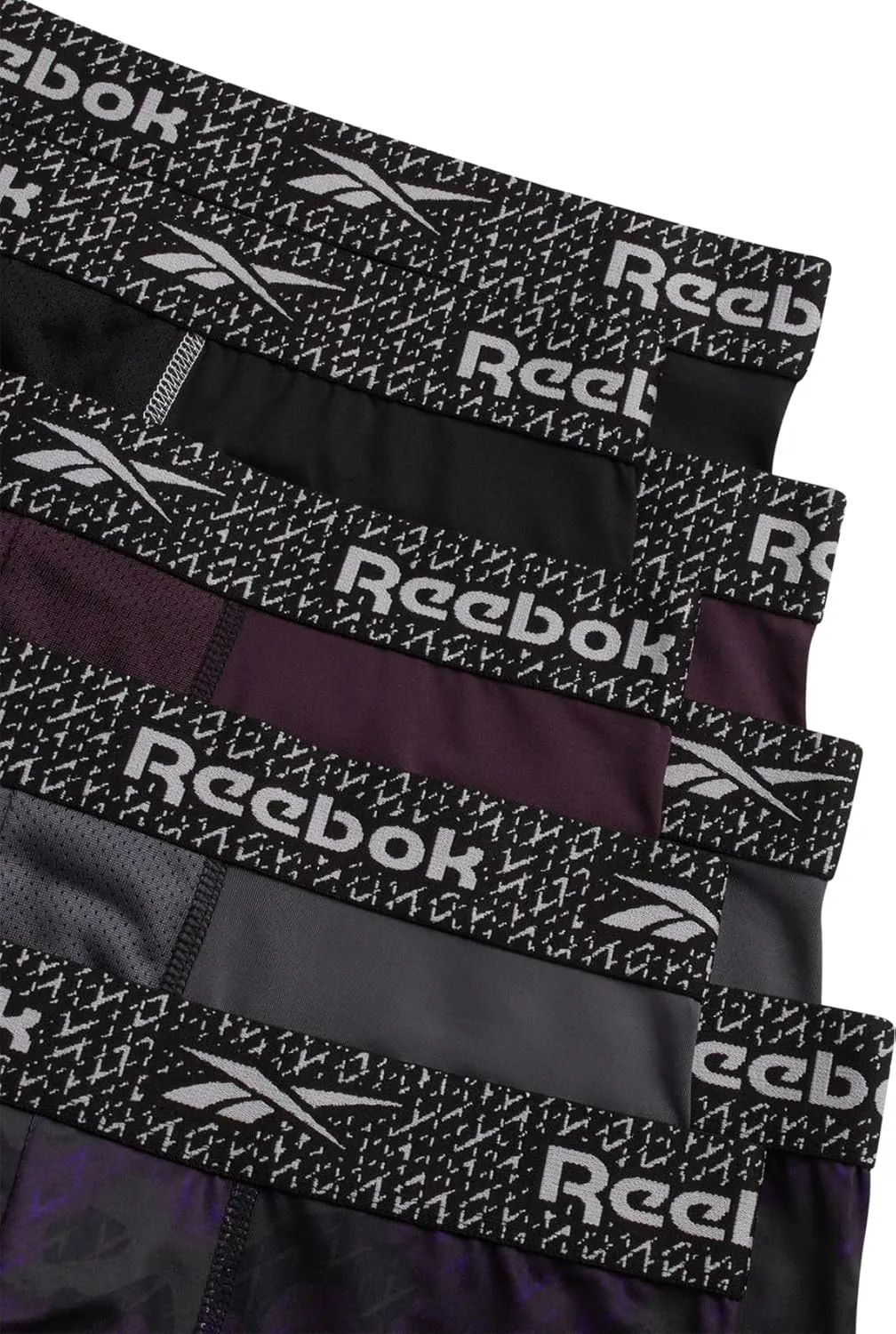 Reebok Mens Boxer Briefs - 8 Pack Stretch Performance Moisture Wicking Mens Underwear Boxers with Contour Pouch (Sizes: S-XL)