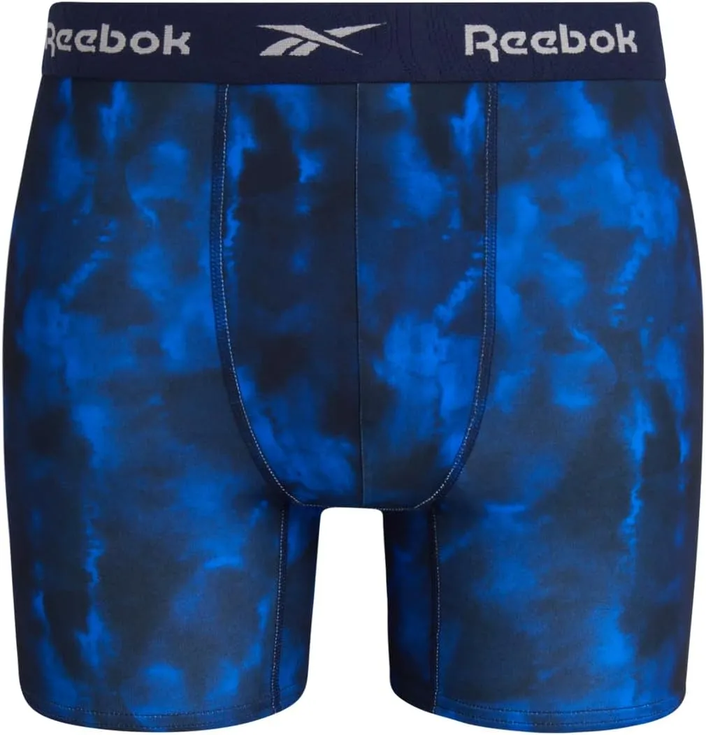 Reebok Mens Boxer Briefs - 8 Pack Stretch Performance Moisture Wicking Mens Underwear Boxers with Contour Pouch (Sizes: S-XL)