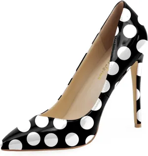 Reindee Lusion Womens High Stiletto Heels Pumps Music Note Printed Closed Toe Sexy Shoes