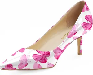 Reindee Lusion Womens Low Kitten Comfortable High Heels Music Note Printed Closed Toe Sexy Pumps Shoes