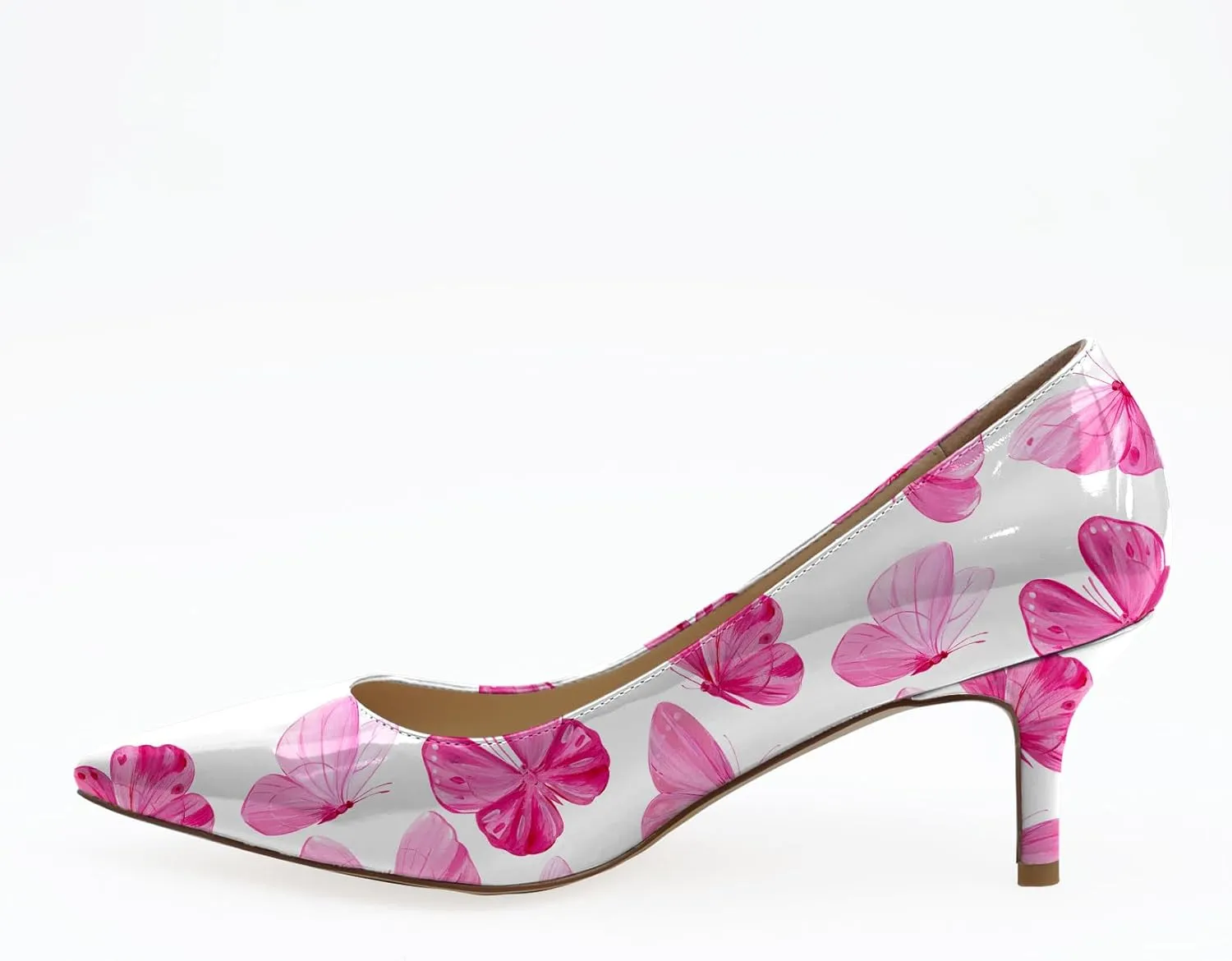 Reindee Lusion Womens Low Kitten Comfortable High Heels Music Note Printed Closed Toe Sexy Pumps Shoes