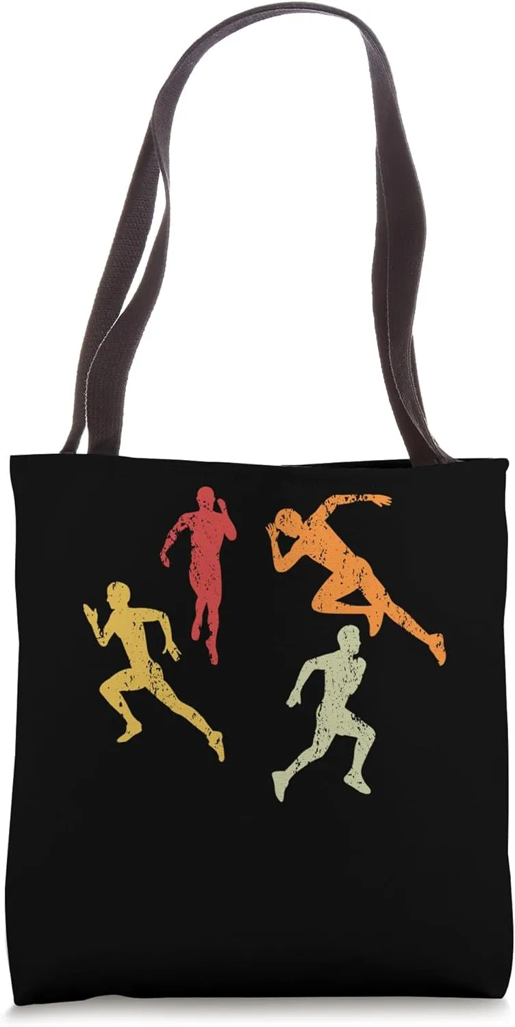 Retro Running Old School Athletes Vintage Jogging Endurance Tote Bag