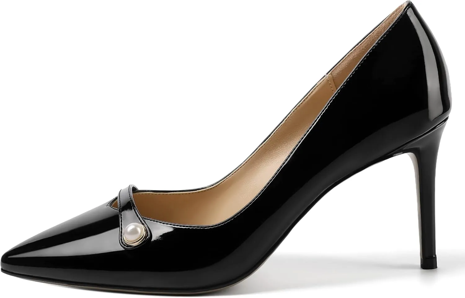 ROSERWISH Womens Fashion Party Patent Sexy Pointed Toe Slip On Stiletto High Heel Pumps Dress Shoes 3.5 Inch