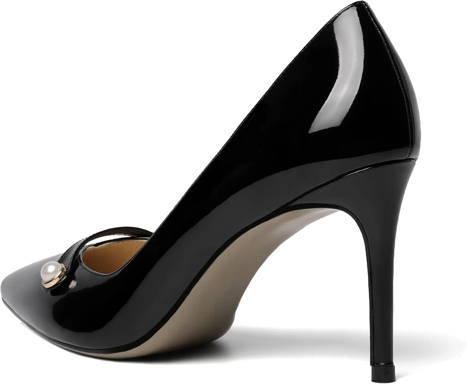 ROSERWISH Womens Fashion Party Patent Sexy Pointed Toe Slip On Stiletto High Heel Pumps Dress Shoes 3.5 Inch
