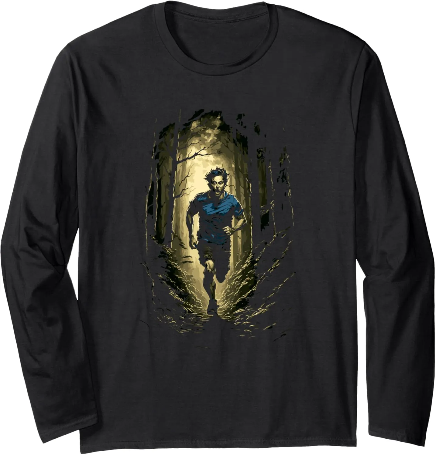 Runner In The Forest Outdoor Runner Running In The Wild Long Sleeve T-Shirt