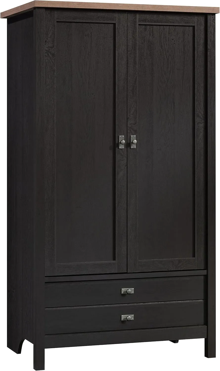 Sauder Cottage Road Wardrobe/Armoire Cabinet, Raven Oak Finish