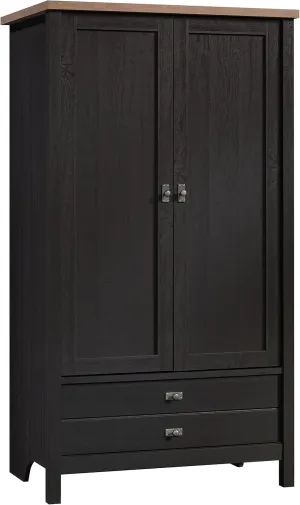 Sauder Cottage Road Wardrobe/Armoire Cabinet, Raven Oak Finish