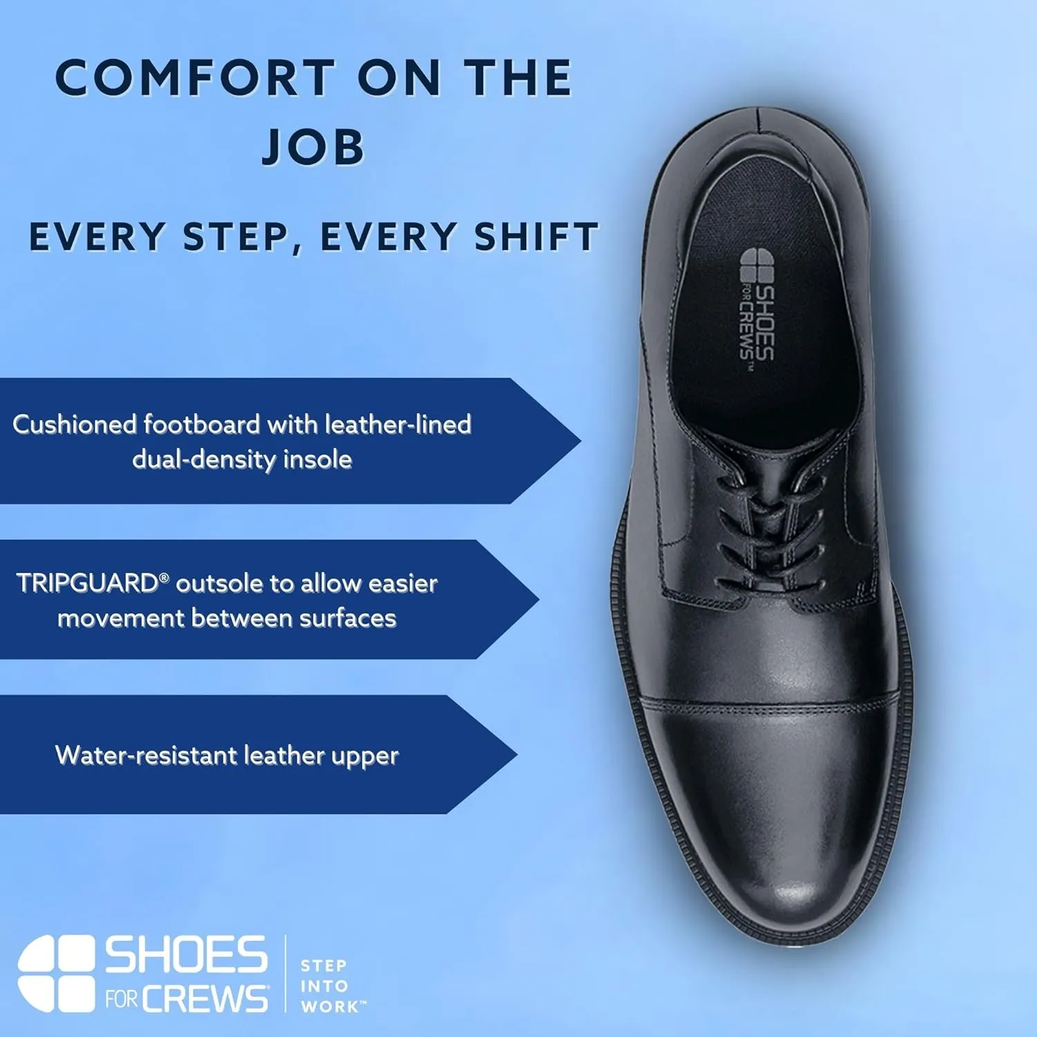 Shoes for Crews Dress Shoes for Men, Men’s Oxfords, Zapatos De Vestir para Hombre, Slip Resistant, Safety, Brown or Black