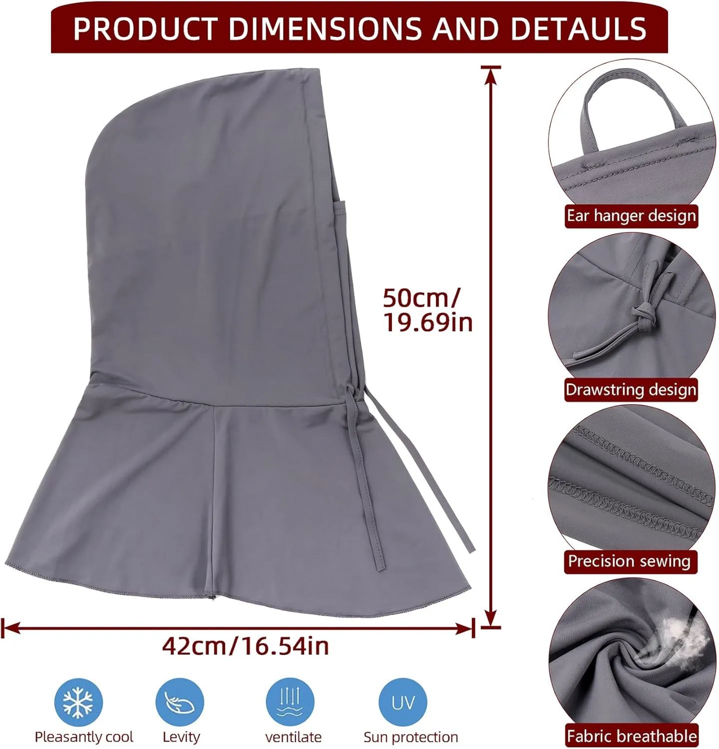 Ski Mask for Men Women, Balaclava Full Face Head Neck Gaiter Cover, Summer UV Protection Cooling Outdoor