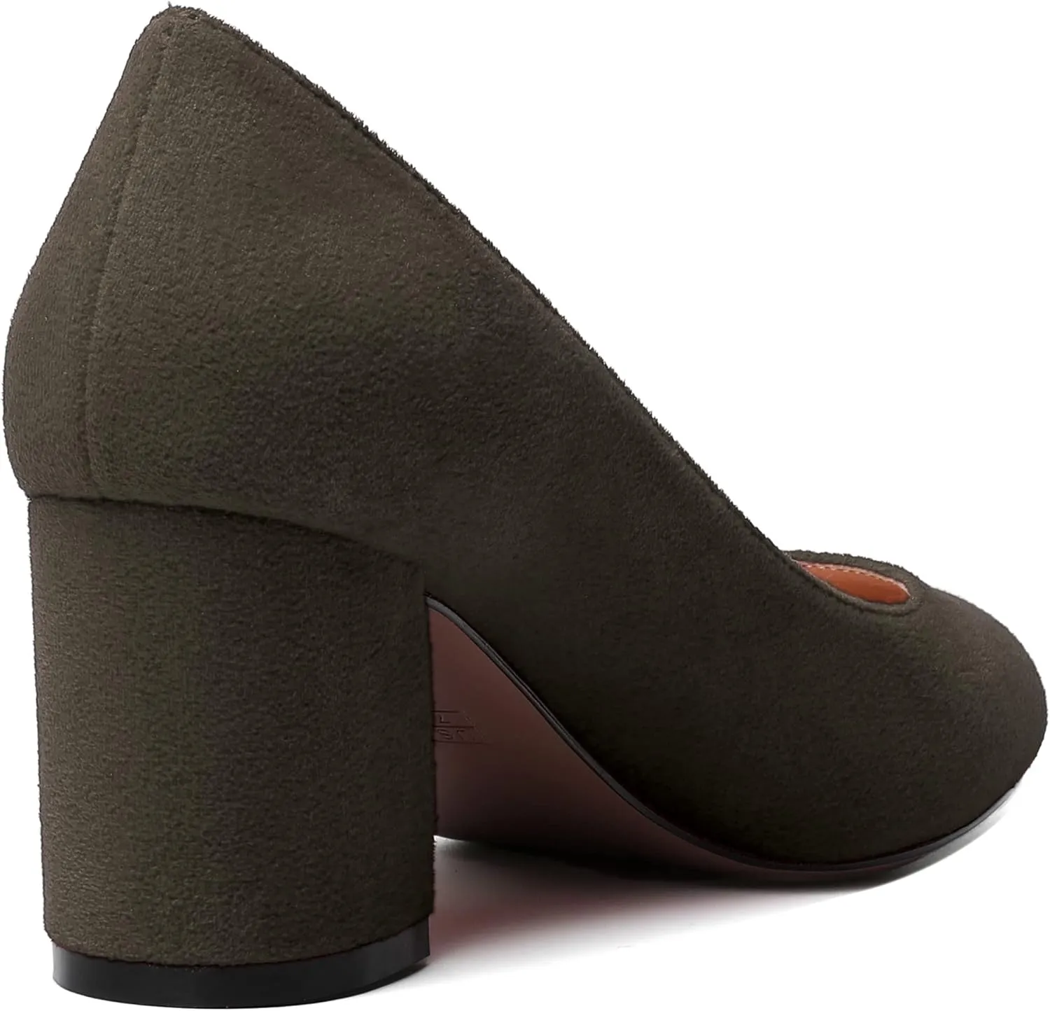 SKYSTERRY Womens Cute Round Toe Slip On Suede Wedding Block Mid Heel Pumps Shoes 2.5 Inch