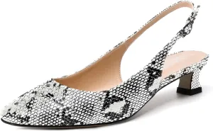 SKYSTERRY Women's Slip On Square Toe Casual Patent Slingback Dating Spool Low Heel Pumps Shoes 1.5 Inch