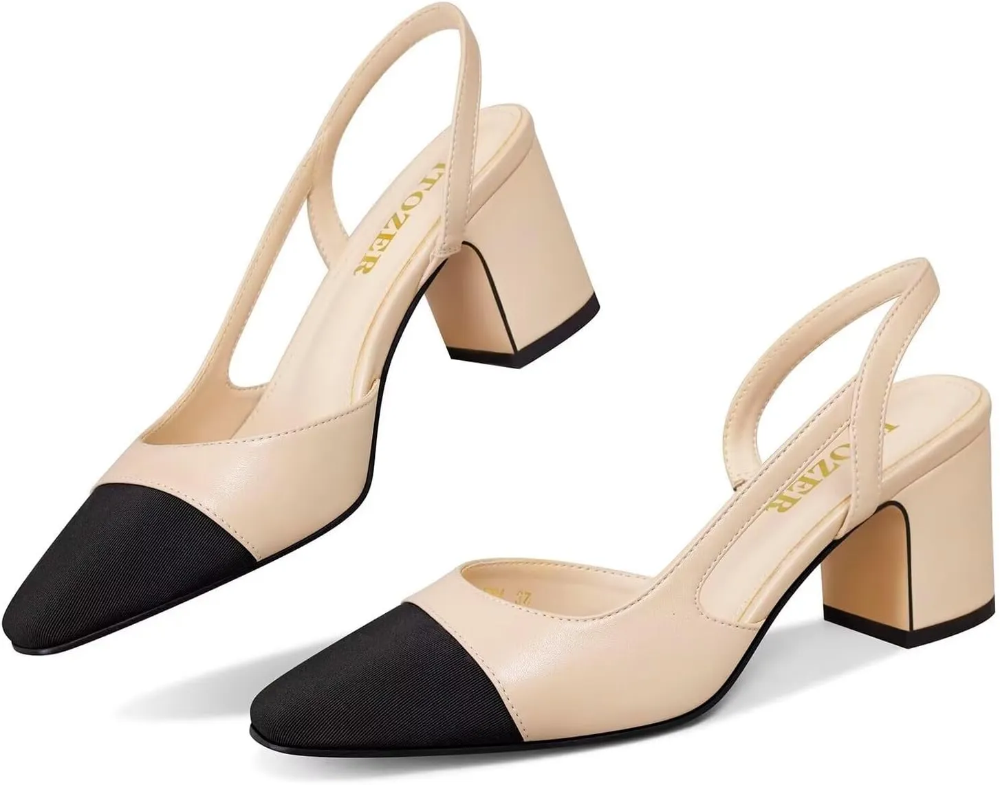 Slingback Heels for Women Strap Closed Round Toe Heels Dress Casual Party Work Office Pumps