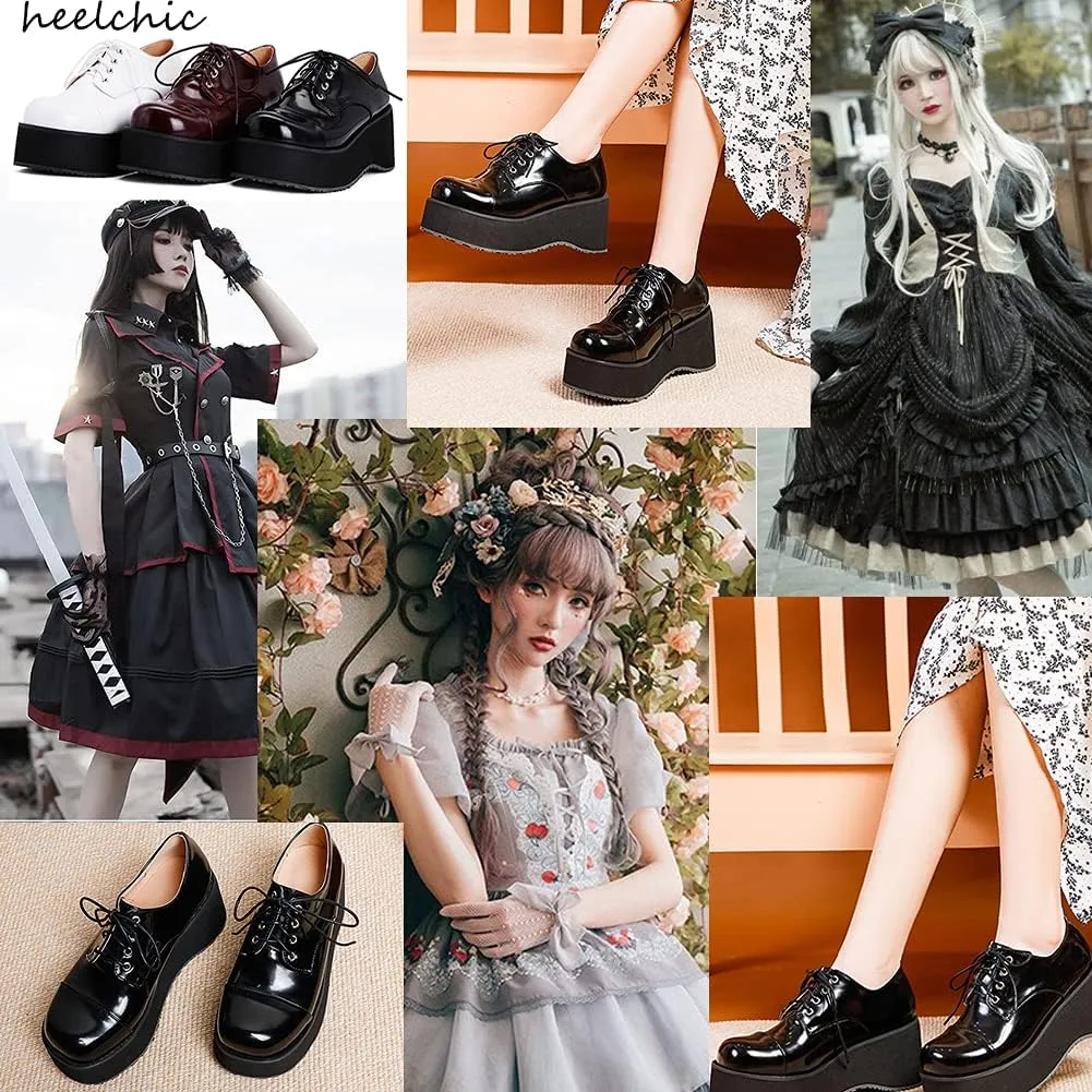 SO SIMPOK Women Gothic Mary Janes Platform Shoes Uniform Dress Wedge Pumps Classic Oxfords Gifts